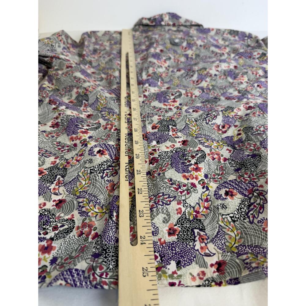 NWT Cj Banks Womens Purple Paisley Floral Long Sleeve ButtonUp Shirt 14W X - Picture 10 of 11